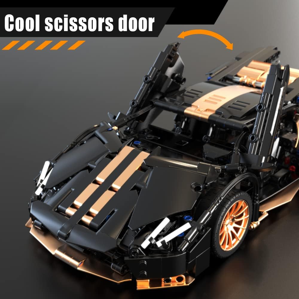1:14 Scale Sports Car Building Blocks Set, 1309 Piece Model Kit for Ages 12+ and Adults, Super Car Toys for Boys